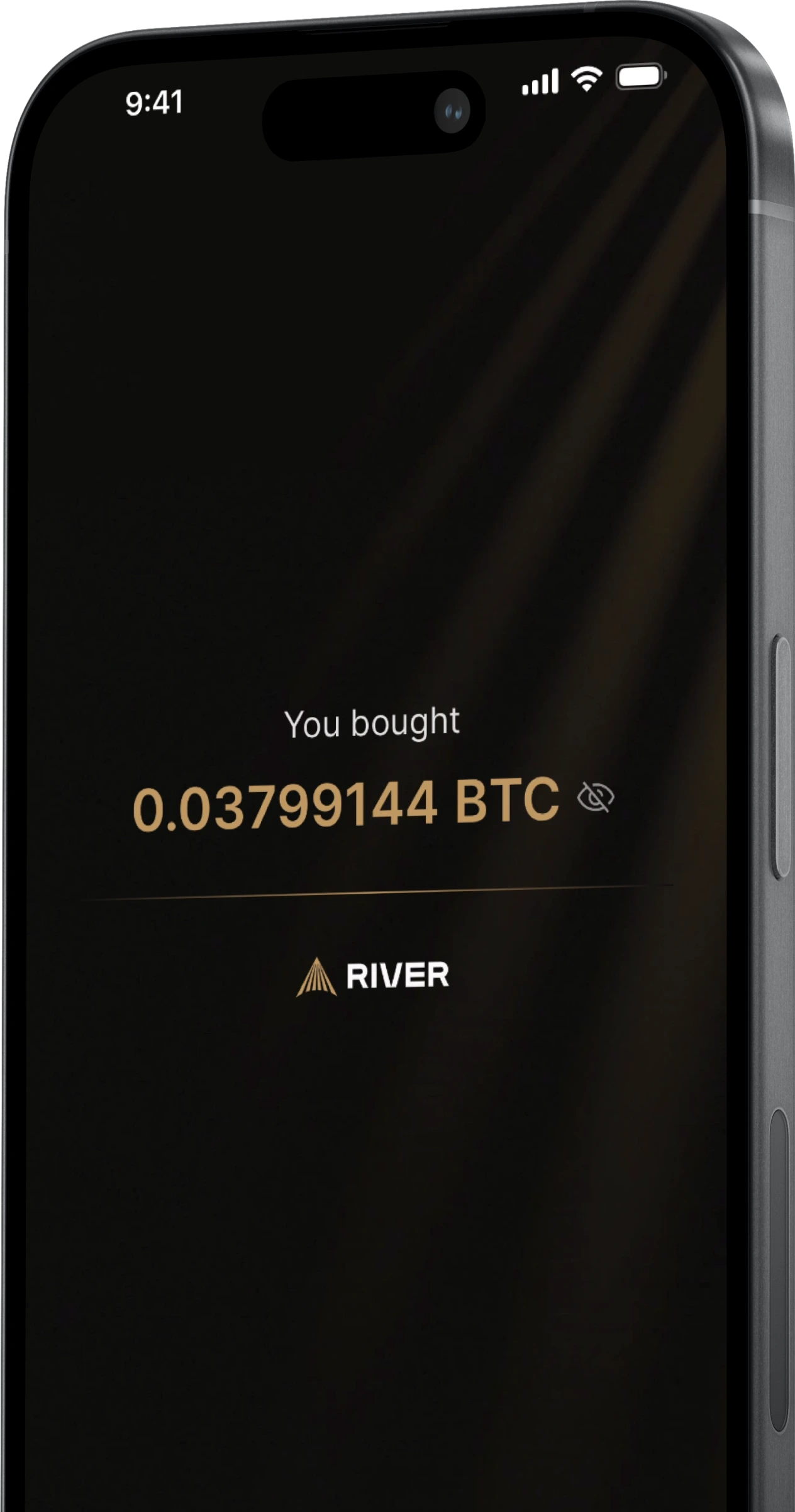 Mobile interface showing Trust trade's Bitcoin buying process